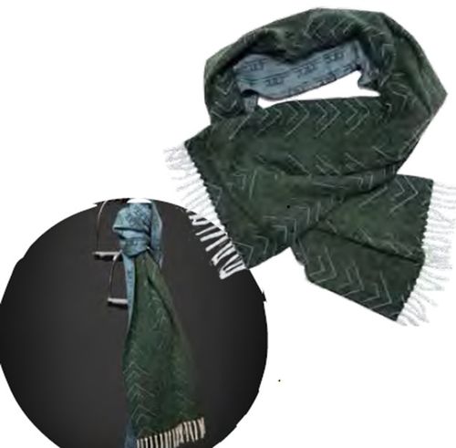Alessandro Albanese Platinum Wool Scarf - Pine Grove Splash