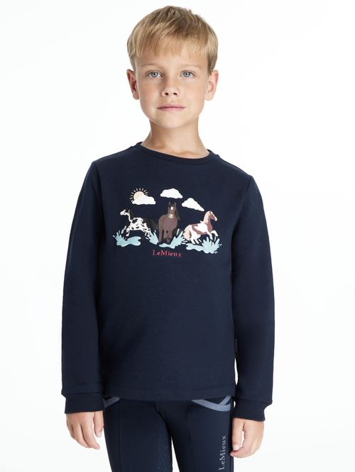 LeMieux Kids' Mini Poppy Long Sleeve Top - Navy