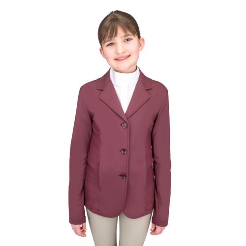 OVERSTOCK: Ovation Kids' Mesh Hybrid Show Coat - 8 - Deepest Plum