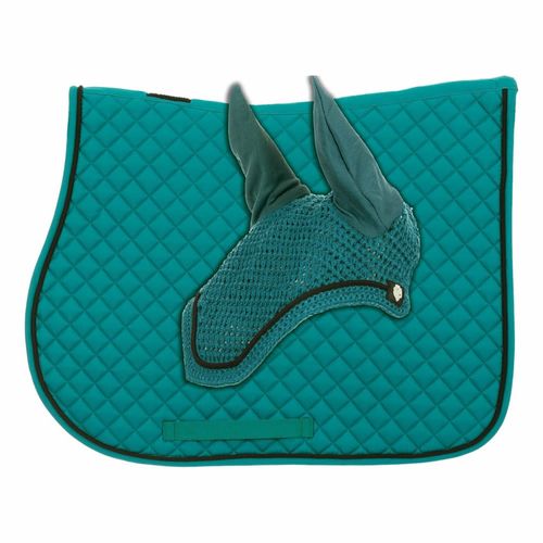 BARN BUSTER: Equinavia Voss All Purpose Saddle Pad and Bonnet Set - Horse - Turquoise