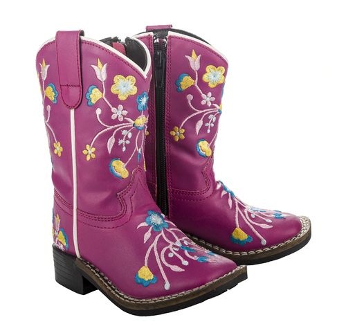 BARN BUSTER: TuffRider Kids' Floral Cowgirl Western Boots - 6 - Hot Pink