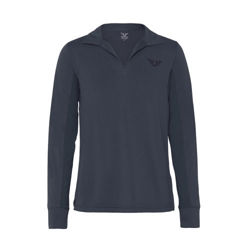 BARN BUSTER: TuffRider Kids' Taylor Long Sleeve Polo - Large - Navy