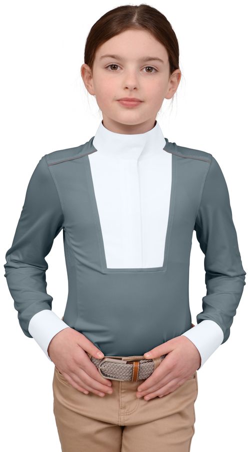 BARN BUSTER: Chestnut Bay Kids' SkyCool Liberty Long Sleeve Show Shirt - X Large - Slate