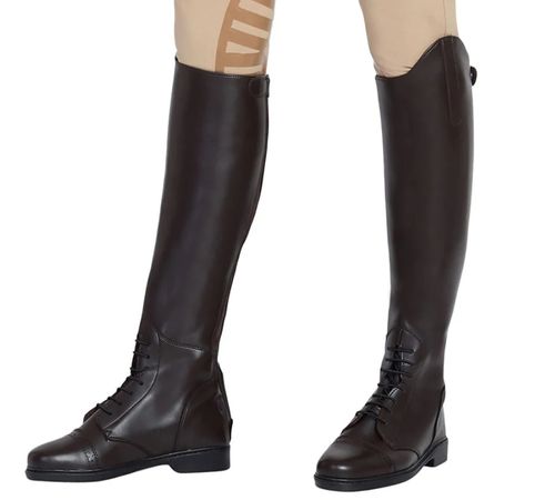 SALE RACK: TuffRider Kids' Starter Back Zip Field Boots in Synthetic Leather - 3 Slim Regular - Mocha