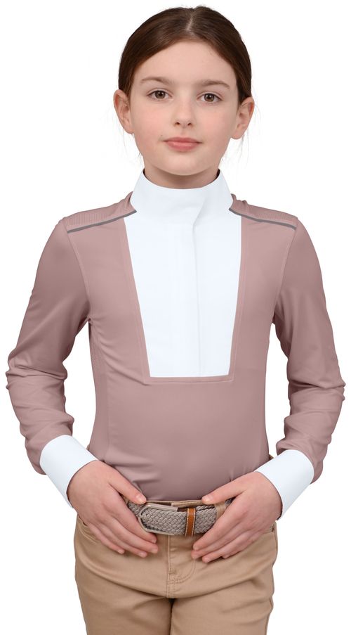 OVERSTOCK: Chestnut Bay Kids' SkyCool Liberty Long Sleeve Show Shirt - X Large - Rosepink