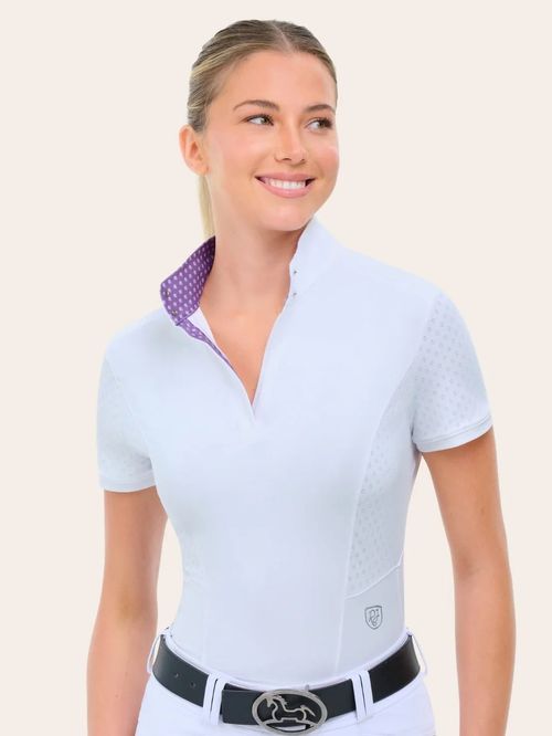 RJ Classics Women's Brynn 2.0 Short Sleeve Show Shirt - White/In Bloom