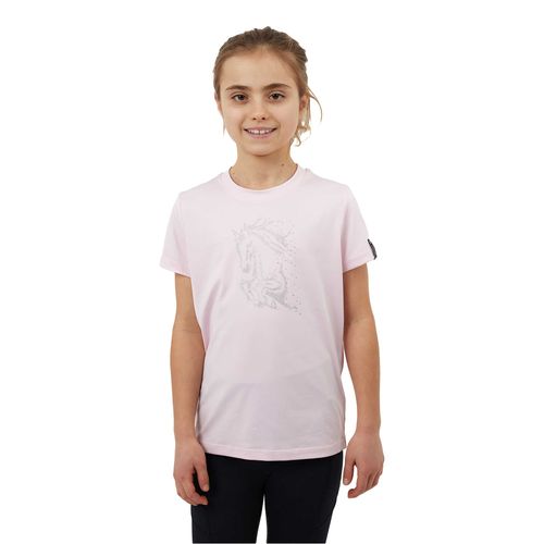 Horze Kids' Wilda Equestrian T-Shirt - Barely Pink