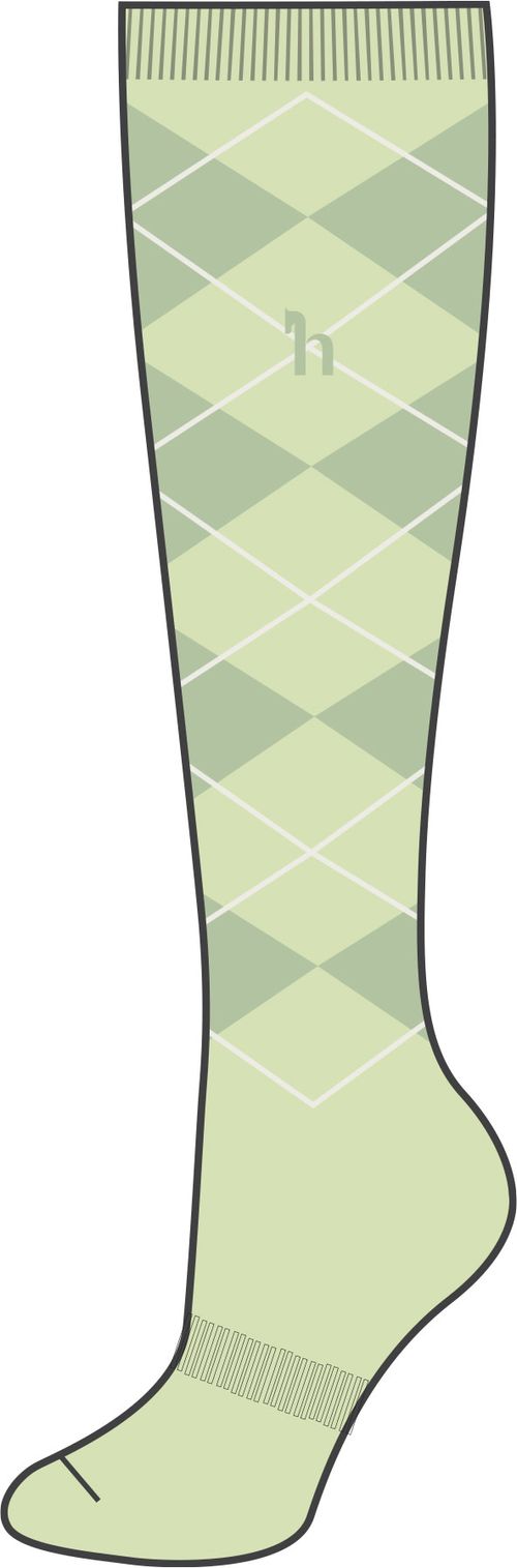 Horze Holly Argyle Socks - White Jade
