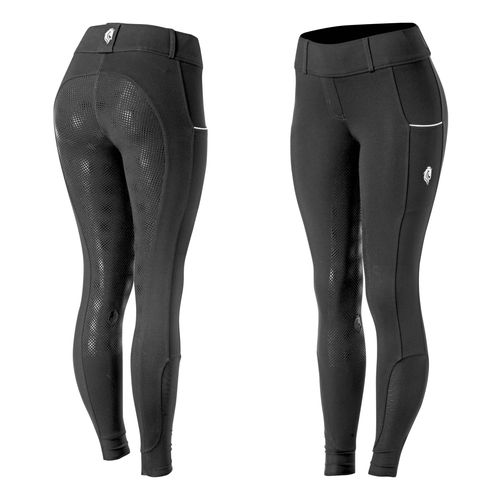 Equinavia Women's Astrid Pull On Full Seat Breeches - Black/White