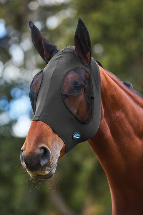 Weatherbeeta Comfitec Stretch Fly Mask w/Ears - Charcoal/Black