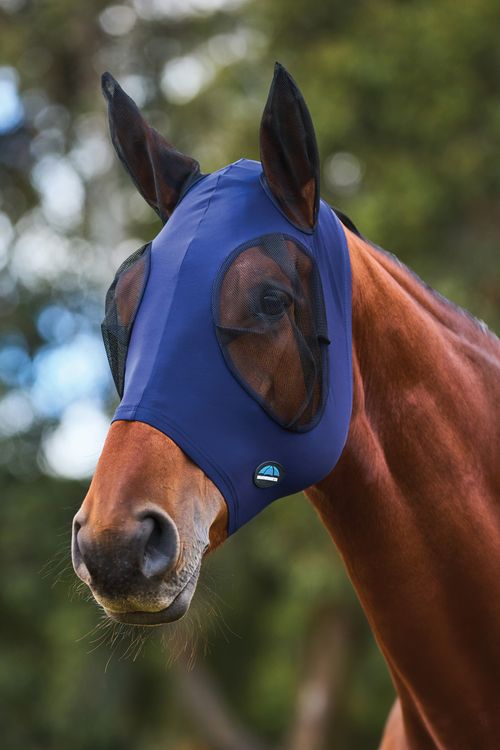 Weatherbeeta Comfitec Stretch Fly Mask w/Ears - Navy/Black