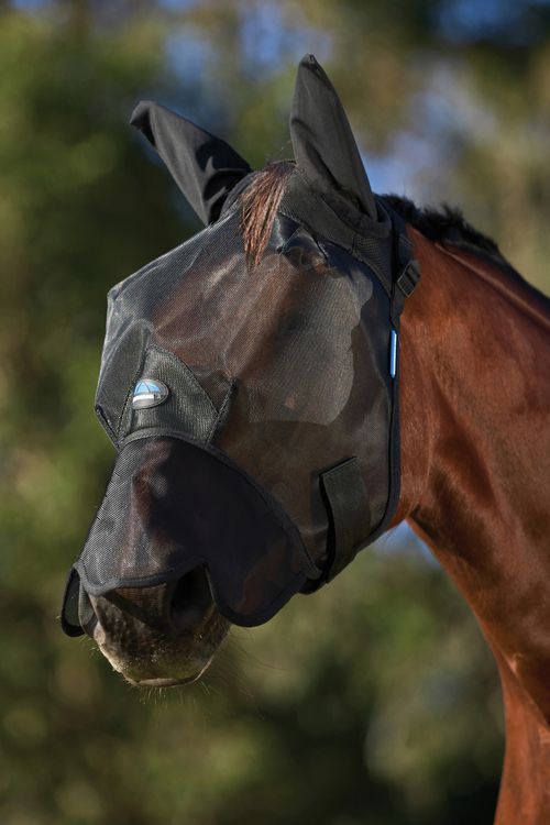 Weatherbeeta Comfitec Insect Guard Fly Mask w/Ears - Black