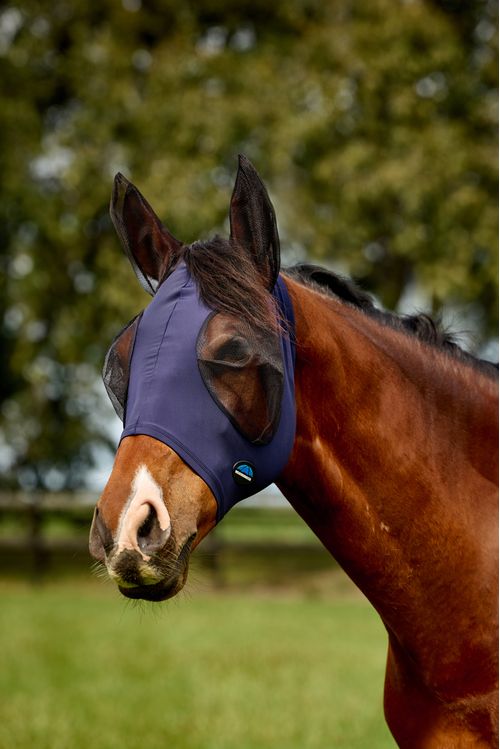 Weatherbeeta Comfitec Deluxe Stretch Fly Mask w/Ears - Navy/Black