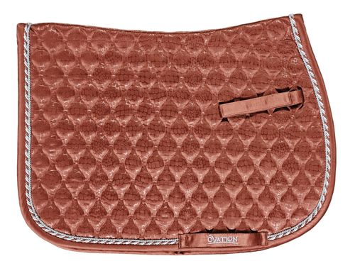 Ovation Embossed Leopard Satin AP Saddle Pad - Cinnamon
