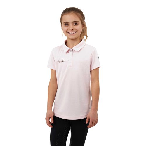 Horze Kids' Denise Functional Polo Shirt - Barely Pink