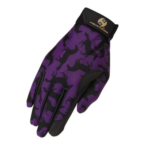 Heritage Print Performance Gloves - Purple Gallop