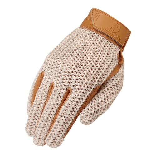 Heritage Crochet Riding Gloves - Tan