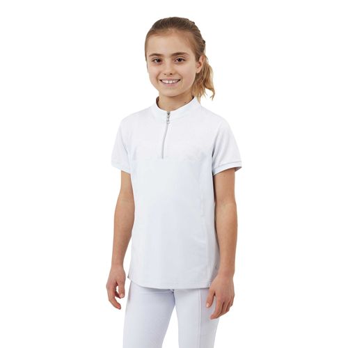 Horze Kids' Louisa Show Mesh Shirt - White