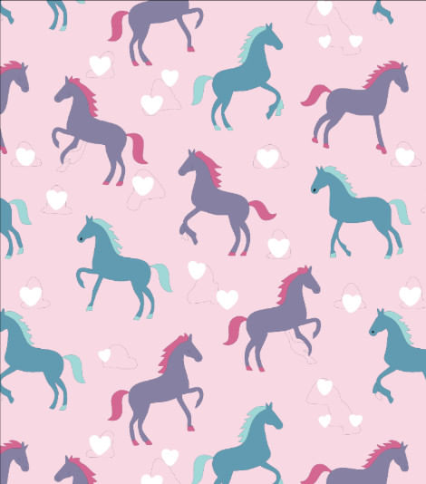 Equistar Kids' Pony Hearts Crew Sock - Soft Pink