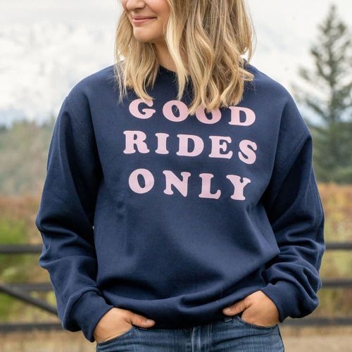 SALE RACK: Dapplebay Women's Good Rides Only Sweatshirt - Medium - Navy