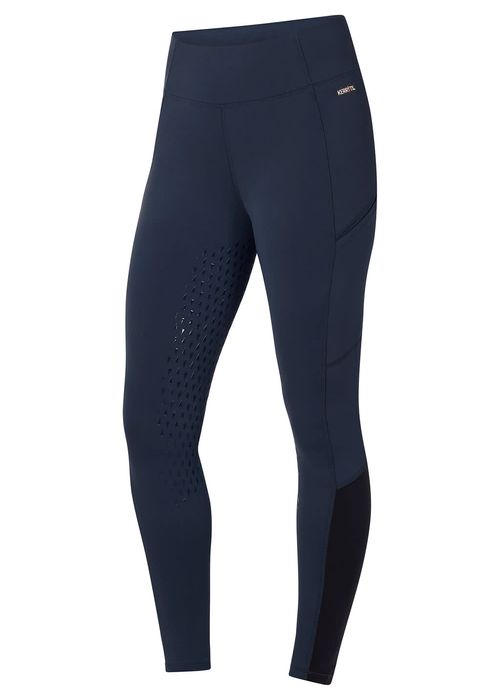 BARN BUSTER: Kerrits Women's Thermo Tech 2.0 Extended Grip Tights - X Large - Galaxy Blue/Black