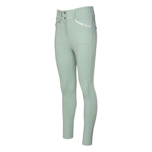 BARN BUSTER: Dapplebay Women's Compression Full Seat Breeches - Large - Green/Dragonfly Meadow