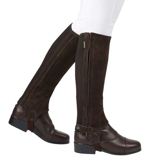 OVERSTOCK: Dublin Kids' Suede Half Chaps II - Large - Brown