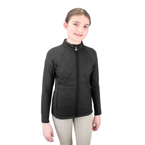 OVERSTOCK: Ovation Kids' Quilt Hybrid Puffer Jacket - Large - Black