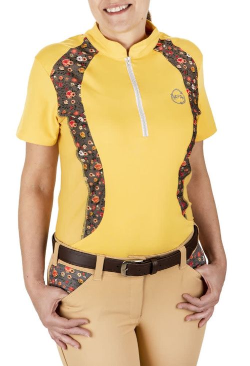 SALE RACK: Equine Couture Women's EcoRider Shelby Short Sleeve Sport Shirt - XXX Large - Marigold