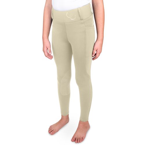 BARN BUSTER: Equistar Kids' Active Rider Performance Tights - X Large - Show Tan