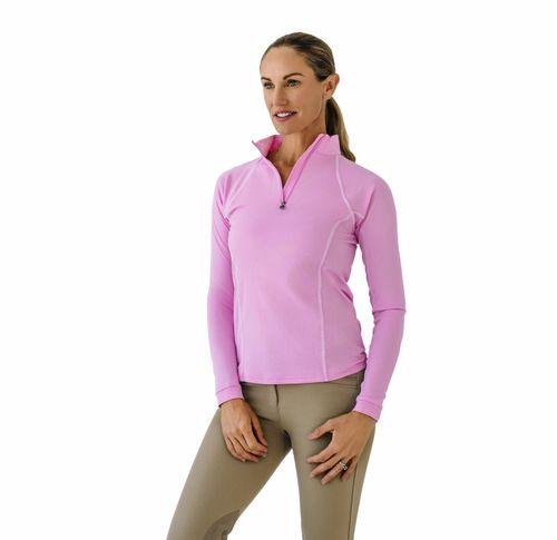 BARN BUSTER: Ovation Women's 1/4 Zip Long Sleeve Solid Color Sun Shirt - X Small - Pink