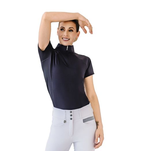 OVERSTOCK: Romfh Women's 1/4 Zip Short Sleeve Zip Sun Shirt - XX Large - Black