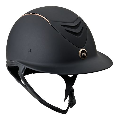 OVERSTOCK: One K MIPS CCS Avance Wide Brim Helmet - X Small Long Oval - Black Matte Rose Gold