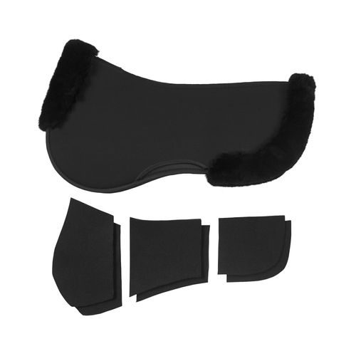 EquiFit Thin ImpacTeq Half Pad w/UltraWool and Shims - Black/Black