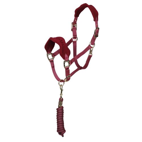 Shires ARMA Fleece Headcollar & Lead Rope - Black Cherry