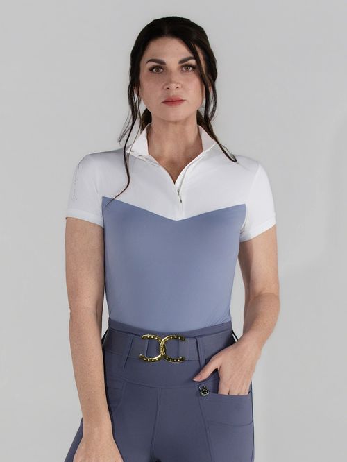 Dapplebay Women's 1/4 Zip Short Sleeve Show Top - Moonrise