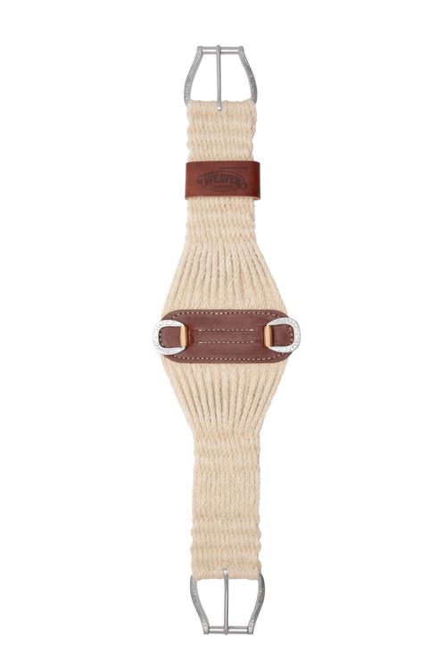 Weaver 100% Mohair 27 Strand Roper Cinch w/Jeremiah Watt Hardware - Natural