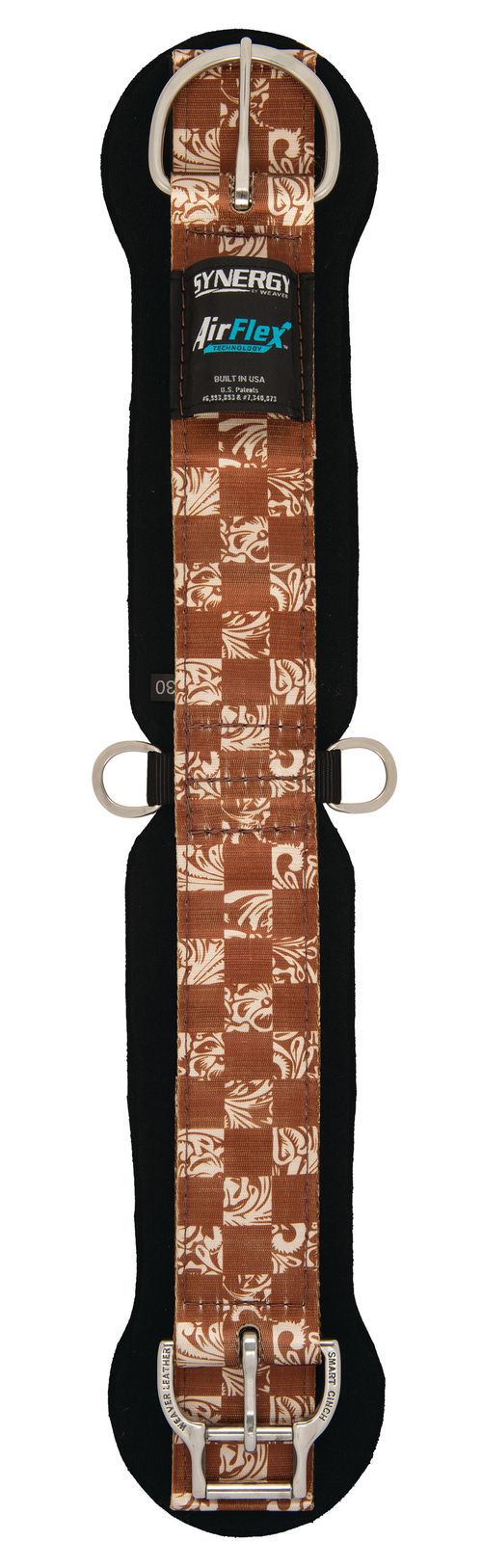 Weaver Synergy AirFlex Straight Cinch w/Roll Snug Buckle - Check Pattern