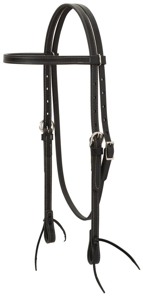 Weaver 5/8" Latigo Browband Headstall - Black