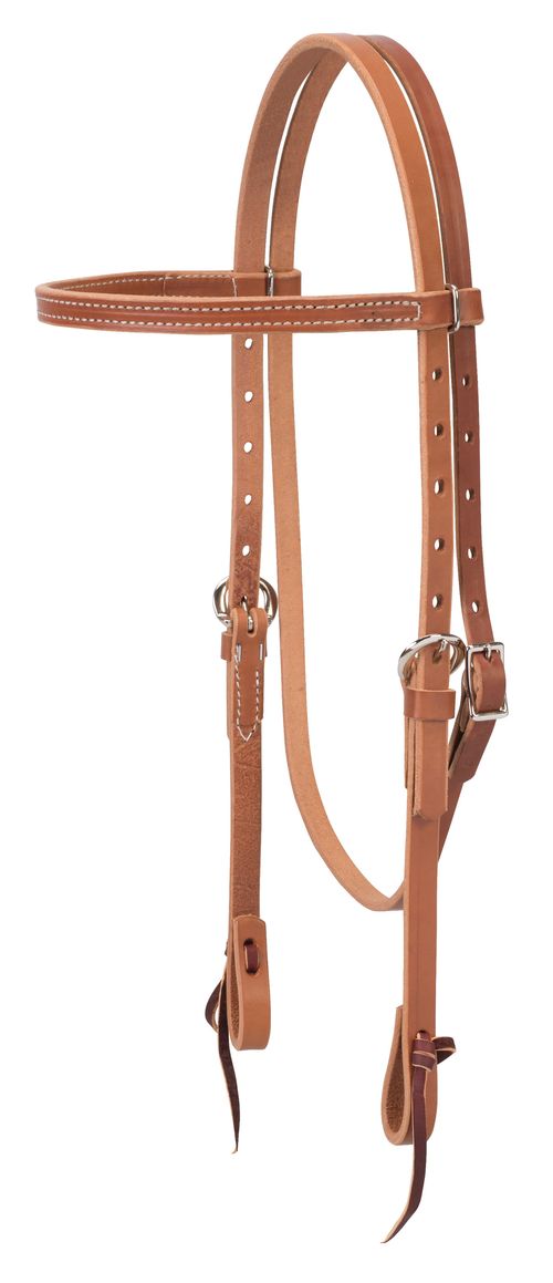 Weaver 5/8" Harness Leather Browband Headstall - Golden Brown
