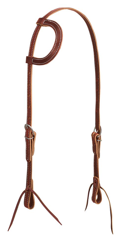 Weaver 5/8" Latigo Sliding Ear Headstall - Brown