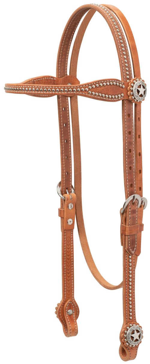 Weaver Texas Star Browband Headstall - Russet