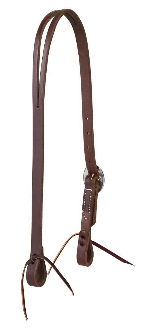 Weaver Working Tack 3/4" Single Ply Split Ear Headstall - Golden Chestnut/Stainless