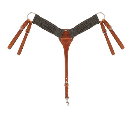 Weaver Woven Alpaca Roper Breast Collar - Grey/Russet