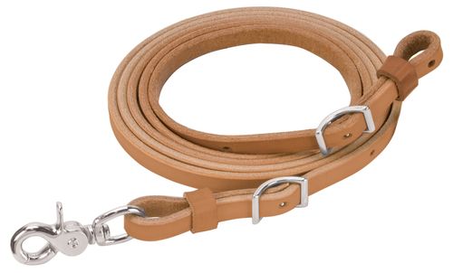 Weaver Horizons Flat Roper Rein w/Scissor Snap & Conway - Golden Brown