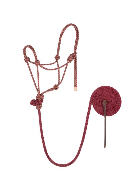 Weaver Diamond Braided Horse Rope Halter w/Lead - Sand/Gold