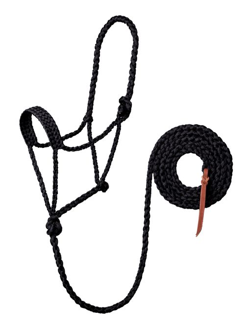Weaver Braided Rope Halter w/10' Lead - Black