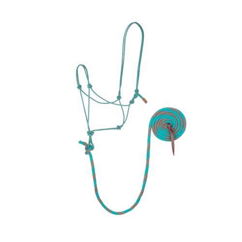Weaver EcoLuxe Rope Halter w/Lead - Turquoise/Grey