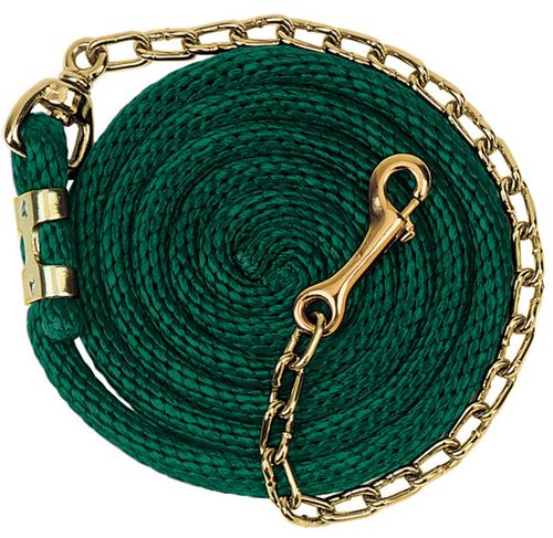 Weaver Poly Lead Rope w/Brass Plated Swivel Chain - Hunter Green
