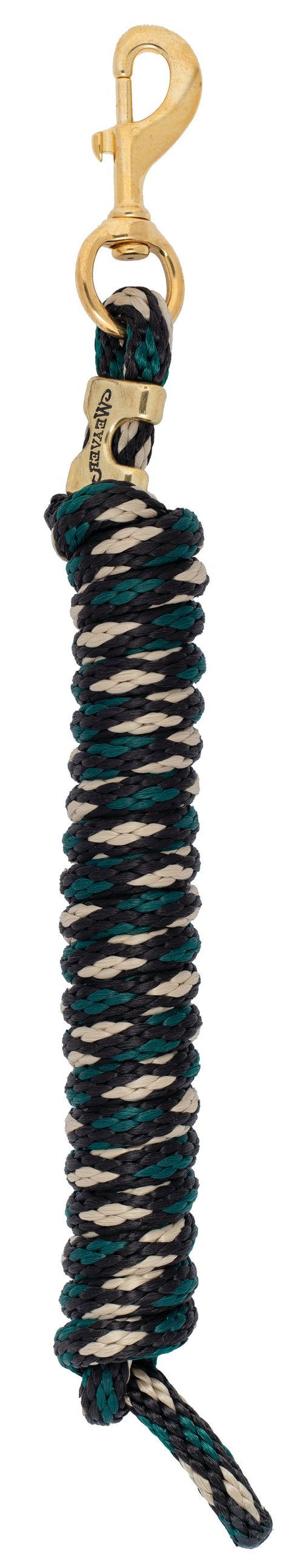 Weaver Poly Lead Rope w/Solid Brass Snap - Black/Hunter/Tan